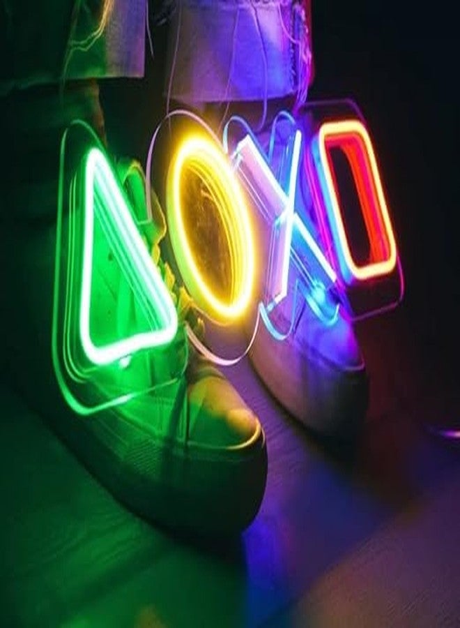 VYNES Neon Sign - Gaming Wall Decor/Table Decor, 15 cm, Silicon, Acrylic, LED Art Decorative Sign with Text, Playstation Keys - Image 3